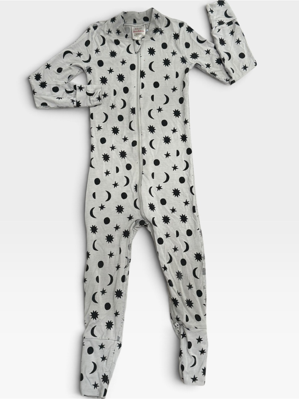 Hanna Andersson Celestial Moon Star Zip Sleeper 2T Baby TENCEL Grey Convertible